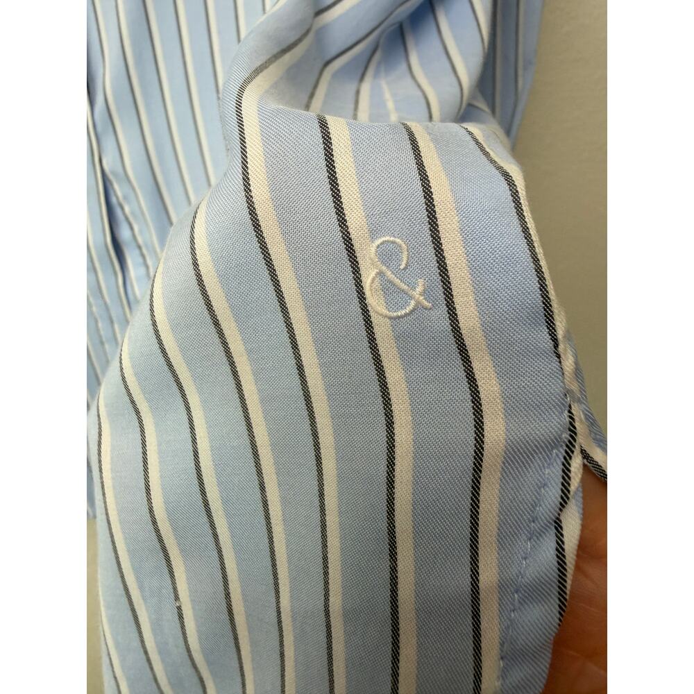 Treasure & Bond Blue Striped Boyfriend Shirt Womens XL - Picture 8 of 14